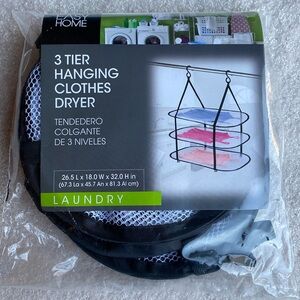 NIP 3 Tier Easy Home Hanging Clothes Netting Dryer 26.5 x 18 x 32"